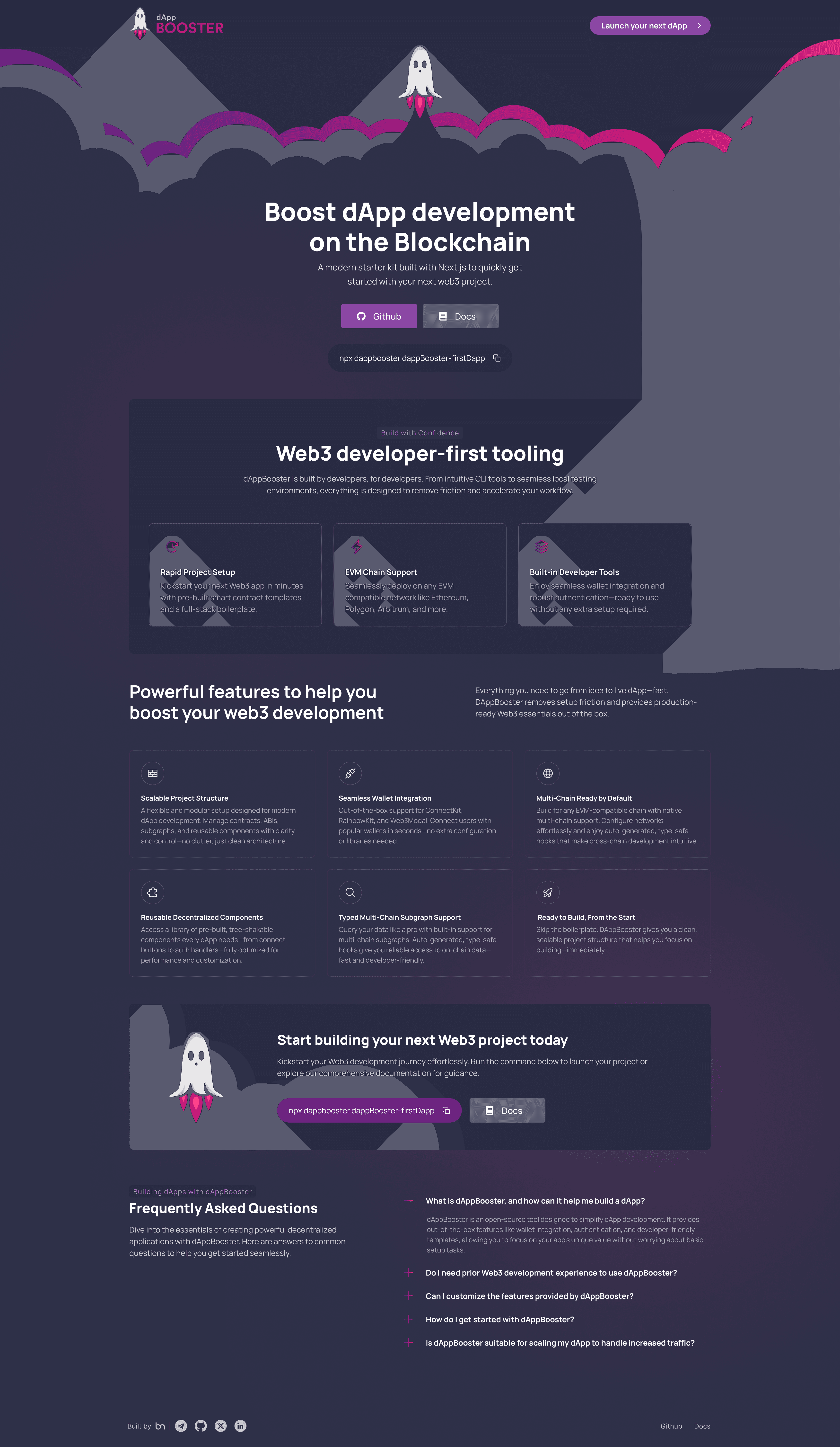 dAppBooster landing page