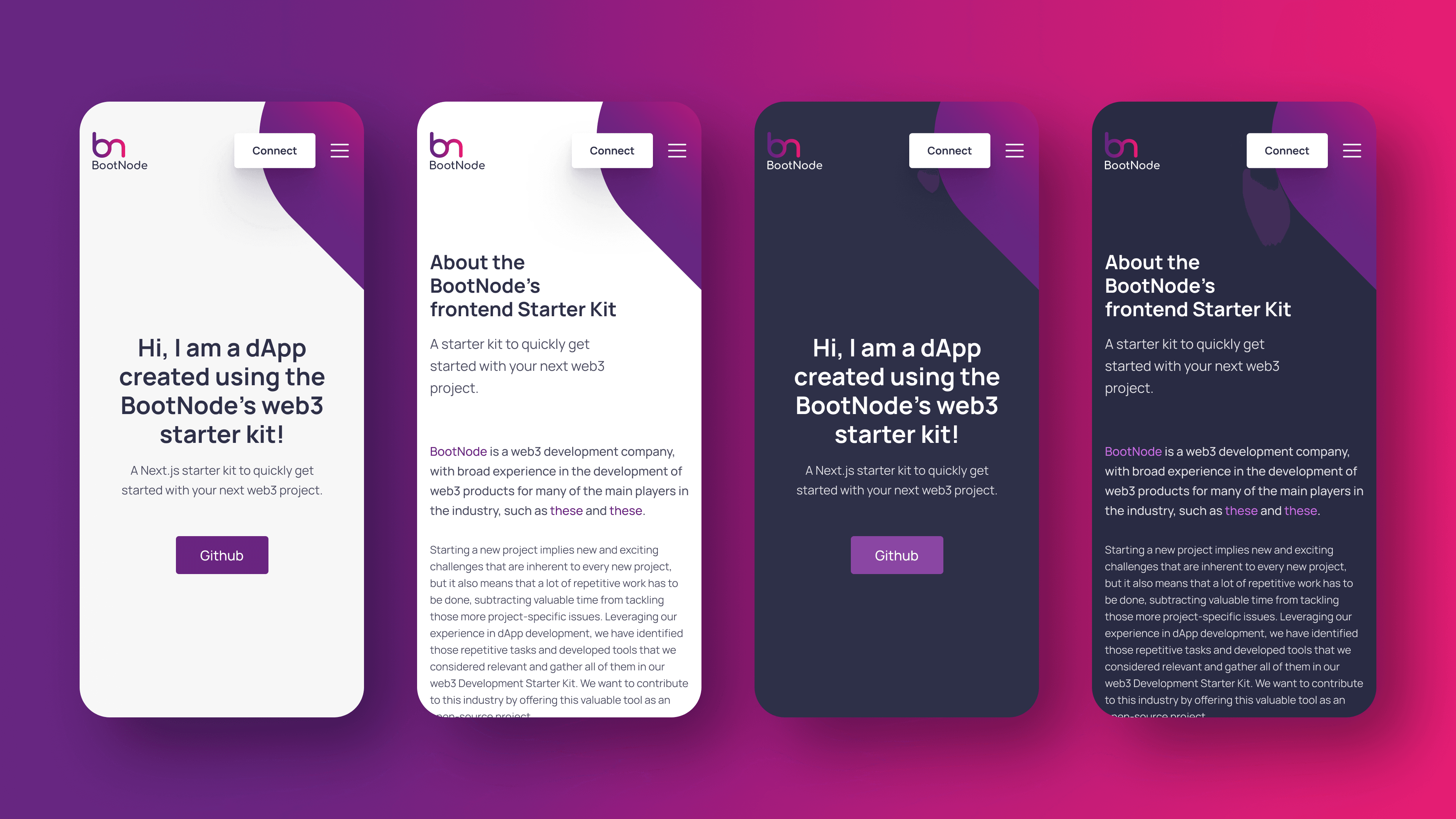 dAppBooster demo page component library