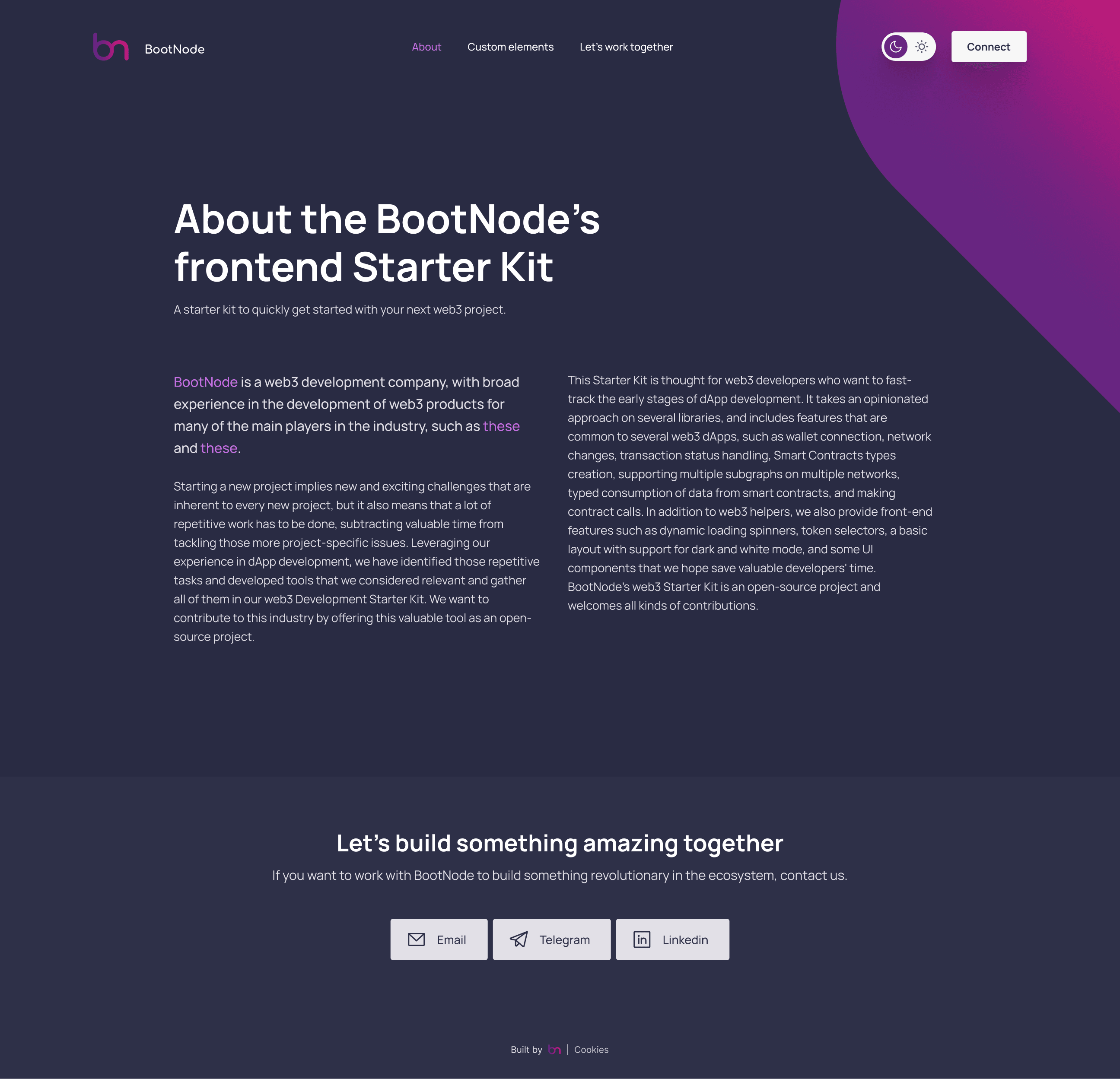 dAppBooster dark mode components