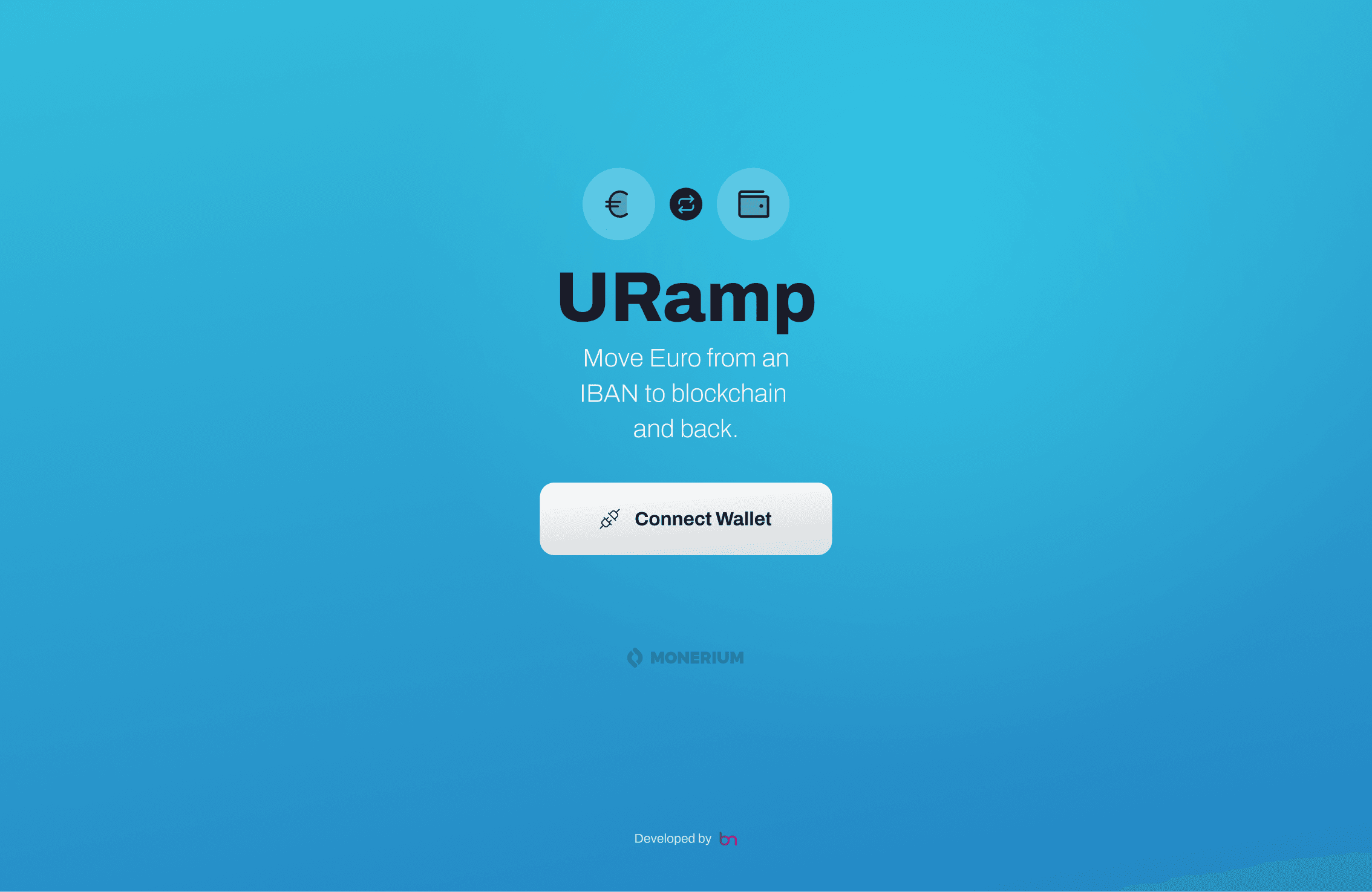 URamp split-screen fiat and crypto transfer interface